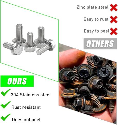 4 PCS Car Top Front Skid Plate Bolts, 304 Stainless Steel 12mm Hex Head Flanged Hexagon Screws, Bolts Compatible with 4Runner Land Cruiser Sequoia Tacoma, Car Accessories (4 PCS) in Saudi Arabia