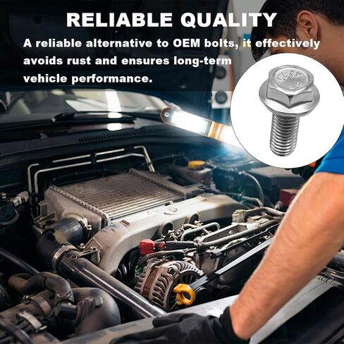 4 PCS Car Top Front Skid Plate Bolts, 304 Stainless Steel 12mm Hex Head Flanged Hexagon Screws, Bolts Compatible with 4Runner Land Cruiser Sequoia Tacoma, Car Accessories (4 PCS) in Saudi Arabia