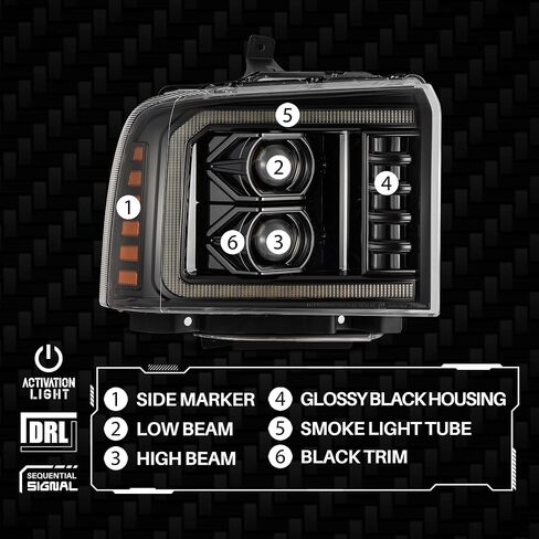 AlphaRex 880314 - PRO-Series 05-07 Super Duty05-07/ مصابيح أمامية لجهاز العرض Excursion - Alpha-Black in Kuwait