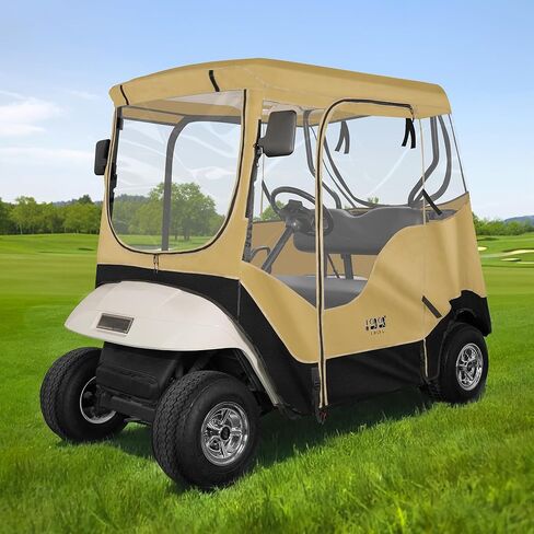 10L0L عربة جولف غطاء أسود لراكبين EZGO TXT، 4 جوانب نافذة شفافة غطاء للمطر لجميع الأحوال الجوية مقاوم للماء والرياح in Saudi Arabia