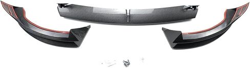 الشفة الأمامية 3 قطعة متوافقة مع طراز Tesla Y 2020 2021 2022 2023 2024 V Style المصد الأمامي للشفاه الفاصل سبويلر (طباعة ألياف الكربون) in Kuwait