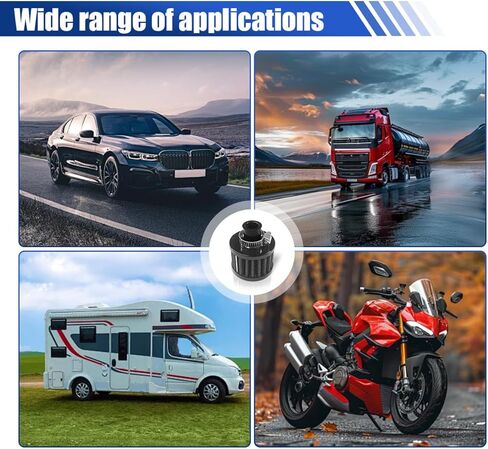 0.47"/12mm Car Cold Air Intake Filter, Round Tapered Car Valve Cover Breather Filter, High Flow Automotive Filters, Fit for Most Cars, Motorcycles (Black) in Saudi Arabia
