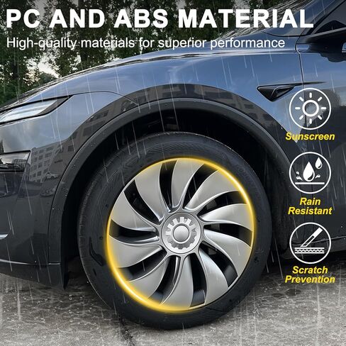 Hubcaps for Tesla Model Y Juniper 2026, 19 Inch Matte Black Wheel Covers with Center Caps,Rim Protectors, Easy Clip-On Installation, for Model Y Juniper Accessories 2025 2026 (Matte Black) in Kuwait