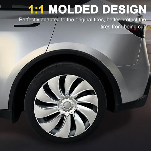 Hubcaps for Tesla Model Y Juniper 2026, 19 Inch Matte Black Wheel Covers with Center Caps,Rim Protectors, Easy Clip-On Installation, for Model Y Juniper Accessories 2025 2026 (Matte Black) in Kuwait