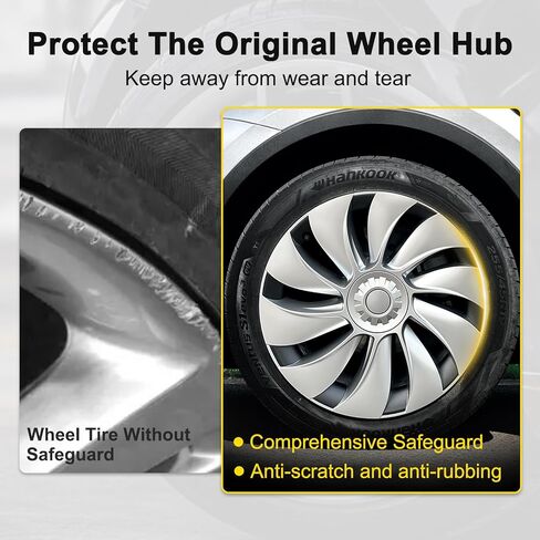 Hubcaps for Tesla Model Y Juniper 2026, 19 Inch Matte Black Wheel Covers with Center Caps,Rim Protectors, Easy Clip-On Installation, for Model Y Juniper Accessories 2025 2026 (Matte Black) in Kuwait