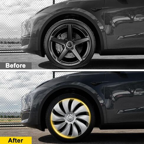 Hubcaps for Tesla Model Y Juniper 2026, 19 Inch Matte Black Wheel Covers with Center Caps,Rim Protectors, Easy Clip-On Installation, for Model Y Juniper Accessories 2025 2026 (Matte Black) in Kuwait