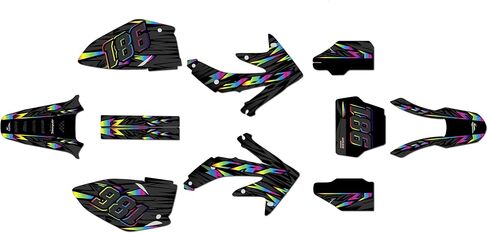 Graphics Kit for Honda CRF 450R (2005-2007) TWITCH Series Red 09 Mil - Dirt bike Custom Racing Graphics Decals Stickers Kit, no-plastics in Saudi Arabia