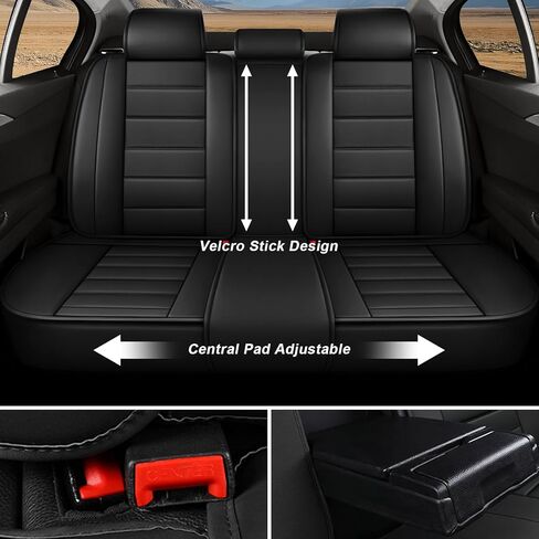 Car Seat Covers Full Set for Toyota Tundra 2007-2025 CrewMax Double Cab SR5/Limited/Platinum/TRD Pro/1794 Edition, Truck Nappa Leather Seat Cover Waterproof Pick-up Protectors(Black Red,5 PCS) in Saudi Arabia