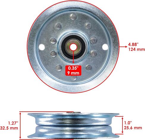Caltric 3 Flat Deck Idler Pulley Compatible with Ariens 07350100 07300039 07300006 in Saudi Arabia