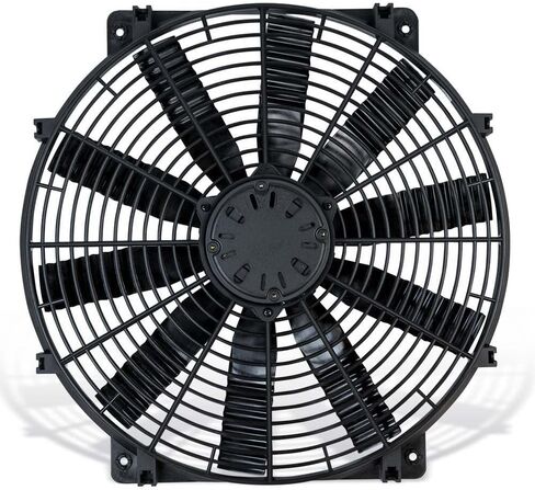 Electric Cooling Fan - 16 in Flex-Wave LoBoy Puller | Radiator Cooling Unit | Compact 12V Straight Blade Assembly - Universal Fit Kit in Saudi Arabia