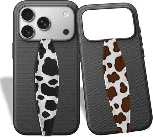 Switchbands Customizable Universal Phone Grip Strap |Pack of 2| Reversible Phone Hand Strap for Phone Cases As Phone Loop Holder |Secure Handling by Comfortable Phone Strap - Brown & Black Cows in Saudi Arabia