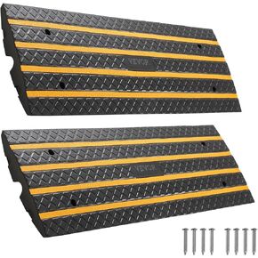VEVOR Rubber Driveway Curb Ramp 1 Pack, Heavy Duty 33069lbs Capacity Car Ramp, 2.6 Inch High Cable Cover Curbside Bridge Ramp for Loading Dock Garage Sidewalk in Kuwait