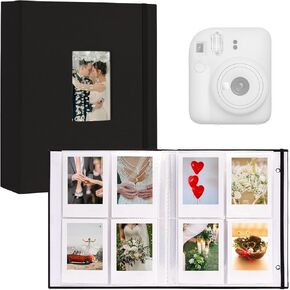 ألبوم صور Mini Instax 208 صورة مقاس 2x3 بوصة كتاب صور لكاميرا Fujifilm Polaroid الفورية، كتاب بولارويد بغلاف مقوى من الكتان للصور واحتفالات الذكرى السنوية للعائلة والسفر وإجازات الطفل باللون البيج، عبوة واحدة in Kuwait