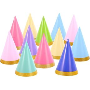 24-Pack Pre-Assembled Cone Party Hats for Kids & Adults, Rainbow & Mermaid Paper Crowns, Dog Birthday Hats, Princess Cone Hat for Adults, Party Hat for Stuffed Animals, Gorros de Cumpleaños in Saudi Arabia