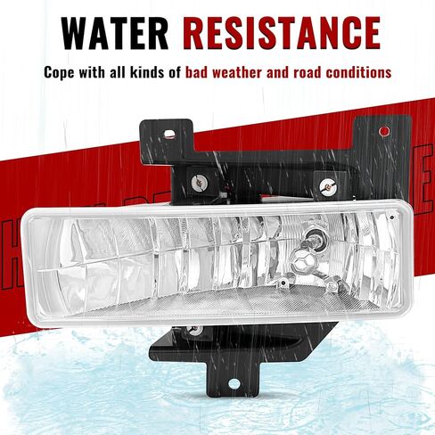 HECASA زوج ضوء الضباب مع لمبة متوافقة مع 1997 1998 Ford F150 F250 Expedition Pickup Truck Front Bumper Fog Lamp استبدال العدسة الواضحة لFO2592114 FO2593114 - الجانب الأيسر والأيمن in Saudi Arabia