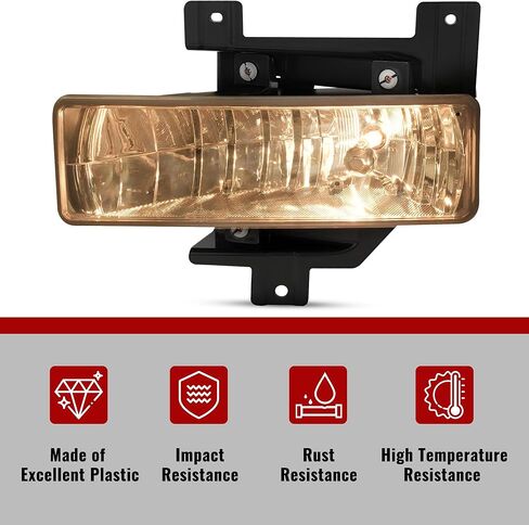 HECASA زوج ضوء الضباب مع لمبة متوافقة مع 1997 1998 Ford F150 F250 Expedition Pickup Truck Front Bumper Fog Lamp استبدال العدسة الواضحة لFO2592114 FO2593114 - الجانب الأيسر والأيمن in Saudi Arabia