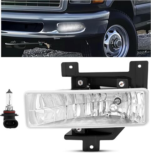 HECASA زوج ضوء الضباب مع لمبة متوافقة مع 1997 1998 Ford F150 F250 Expedition Pickup Truck Front Bumper Fog Lamp استبدال العدسة الواضحة لFO2592114 FO2593114 - الجانب الأيسر والأيمن in Saudi Arabia