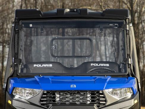 زجاج أمامي كامل SuperATV لعام 2022+ Polaris Ranger متوسط ​​الحجم SP 570 / Crew | بولي كربونات شفاف سميك 1/4 بوصة مقاوم للخدش - أقوى 250 مرة من الزجاج | صنع في الولايات المتحدة الأمريكية in Saudi Arabia
