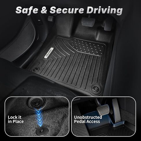 OEDRO 3 Row Floor Mats & Cargo Trunk Liners Fits for 2022-2023 Nissan Pathfinder(7 Passenger Models Only), Custom Fit All Weather Front & Rear Row Trunk Liners Car Floor Mats Set Black in Kuwait