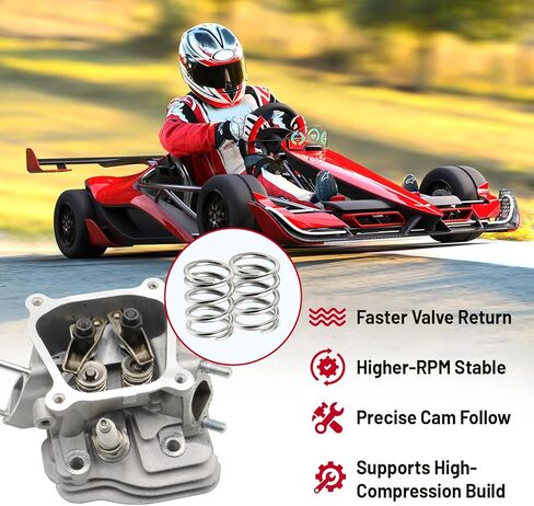 طقم زنبركي صمام 18 رطل فضي - لـ Predator 196 cc و212 cc، لمحركات Honda GX160/GX200 المستنسخة، لمحرك سباقات Hemi وغير Hemi Go-Kart in Kuwait