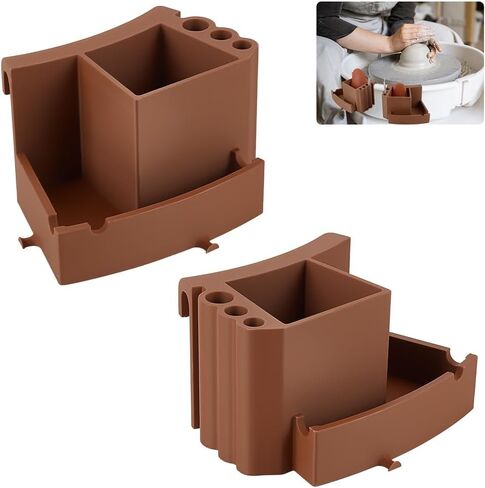 WEBEEDY 2 Styles Pottery Wheel Tool Holder Universal Pottery Wheel Organizer Tool PLA Coffee Ceramic Tool Rack for Home Ceramics Studio Craft Workshop Christmas Decoration, 5.7x3.5x3.3 inch in Saudi Arabia