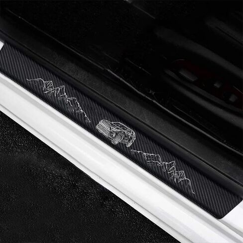 4 Pieces Car Door Sill Protector,Carbon Fiber Threshold Anti-Scratch Sticker Door Edge/Rear Guard Protection (4pcs-t-j) in Saudi Arabia