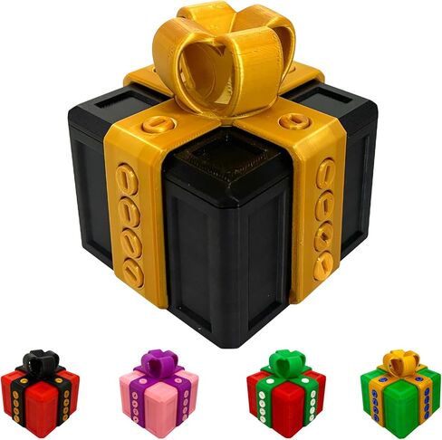 Bopufon Annoying Gift Box with Screws Funny The Annoying Present Prank Box Thanksgiving Christmas White Elephant Perfect Gag Gift for All Occasions (Black Gold) in Saudi Arabia