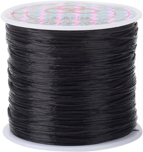 0.8mm Flat Elastic Crystal String for Bracelets Stretch Beading String Cord Elastic Thread Line for DIY Bracelets Necklace Jewelry Craft Making, White in Saudi Arabia