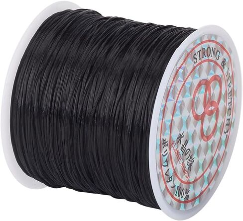 0.8mm Flat Elastic Crystal String for Bracelets Stretch Beading String Cord Elastic Thread Line for DIY Bracelets Necklace Jewelry Craft Making, White in Saudi Arabia
