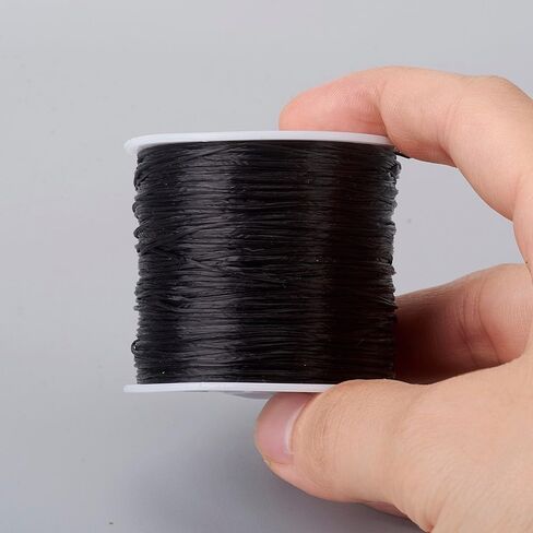 0.8mm Flat Elastic Crystal String for Bracelets Stretch Beading String Cord Elastic Thread Line for DIY Bracelets Necklace Jewelry Craft Making, White in Saudi Arabia