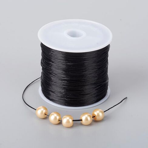 0.8mm Flat Elastic Crystal String for Bracelets Stretch Beading String Cord Elastic Thread Line for DIY Bracelets Necklace Jewelry Craft Making, White in Saudi Arabia