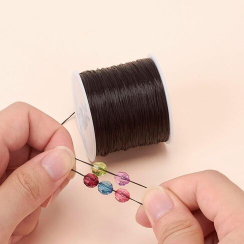 0.8mm Flat Elastic Crystal String for Bracelets Stretch Beading String Cord Elastic Thread Line for DIY Bracelets Necklace Jewelry Craft Making, White in Saudi Arabia