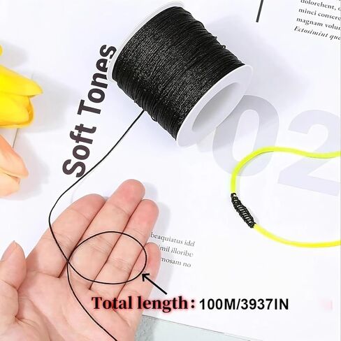 1.5MM Black Nylon String, 110Yards Weather-Resistant Cord for Crafts, Jewelry Making in Saudi Arabia