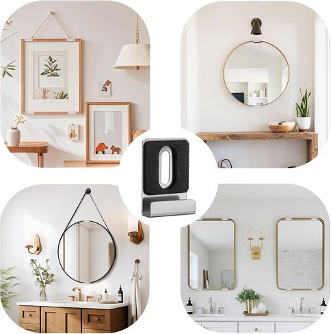 6 Pack Mirror Clips for Wall Mounting, Satin Nickel Heavy Duty Mirror Holder with Screws, Frameless Mirror Brackets with Rubber Pads for Large Mirrors, Billboards, Pictures, Wall Decor in Saudi Arabia
