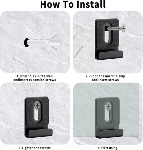 6 Pack Mirror Clips for Wall Mounting, Satin Nickel Heavy Duty Mirror Holder with Screws, Frameless Mirror Brackets with Rubber Pads for Large Mirrors, Billboards, Pictures, Wall Decor in Saudi Arabia