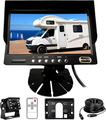 7" Heavy Duty AHD Backup Camera System with Monitor & 1080P IP69K Waterproof Camera, Night Vision, 155° View Angle for Truck/RV/Harvester/Excavator/Semi-Trailer/Heavy Equipment in Saudi Arabia