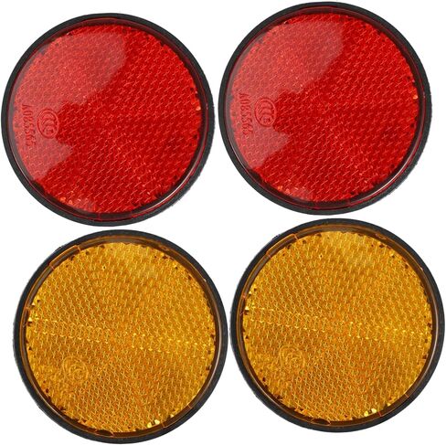 4PCS Plastic Reflectors for Motorcycle Electric Bike and Bicycle Round Warning Reflectors for Auto Safety Vehicle Kit for Trailers and Cars in Saudi Arabia