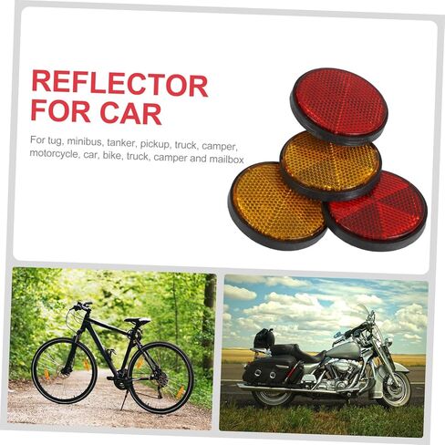 4PCS Plastic Reflectors for Motorcycle Electric Bike and Bicycle Round Warning Reflectors for Auto Safety Vehicle Kit for Trailers and Cars in Saudi Arabia