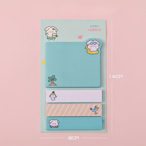 4pc Adorable Animal Sticky Note Variety Pack Kawaii Cartoon Bear Animal Marker Flags Self-Stick Memo Pads Fun Office Stationery Supplies - Surprise Inside! in Saudi Arabia