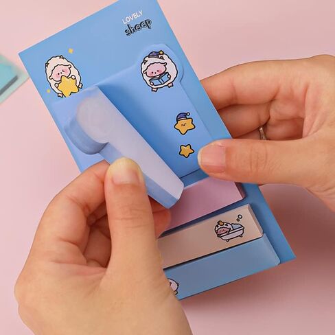 4pc Adorable Animal Sticky Note Variety Pack Kawaii Cartoon Bear Animal Marker Flags Self-Stick Memo Pads Fun Office Stationery Supplies - Surprise Inside! in Saudi Arabia