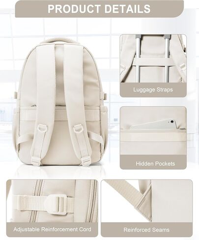 حقيبة ظهر جمالية مقاومة للماء للمدرسة، حقيبة كتب مدرسية ثانوية لطيفة للفتيات المراهقات والأولاد، حقيبة ظهر كاجوال خفيفة الوزن للنساء والرجال، حقيبة ظهر جامعية مع الكثير من الجيوب (أزرق) in Kuwait