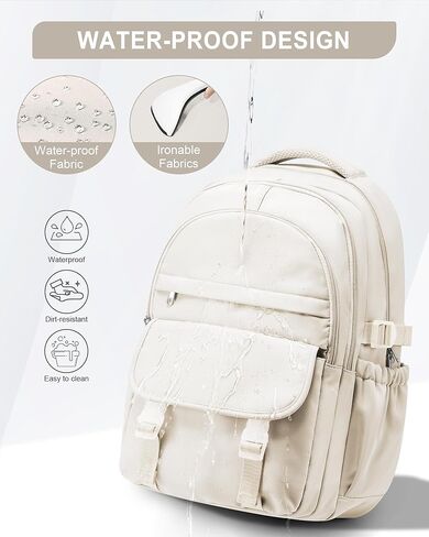 حقيبة ظهر جمالية مقاومة للماء للمدرسة، حقيبة كتب مدرسية ثانوية لطيفة للفتيات المراهقات والأولاد، حقيبة ظهر كاجوال خفيفة الوزن للنساء والرجال، حقيبة ظهر جامعية مع الكثير من الجيوب (أزرق) in Kuwait