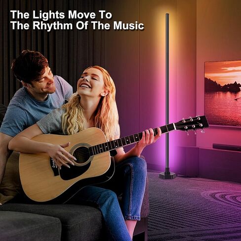 مصباح أرضي LED، مصباح زاوية متوافق مع Alexa، مصباح أرضي زاوية RGB مع مزامنة الموسيقى، 16 مليون لون DIY لغرفة النوم in Saudi Arabia