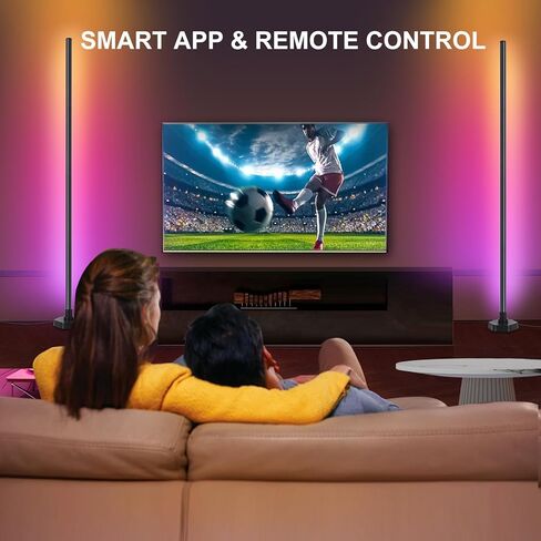 مصباح أرضي LED، مصباح زاوية متوافق مع Alexa، مصباح أرضي زاوية RGB مع مزامنة الموسيقى، 16 مليون لون DIY لغرفة النوم in Saudi Arabia