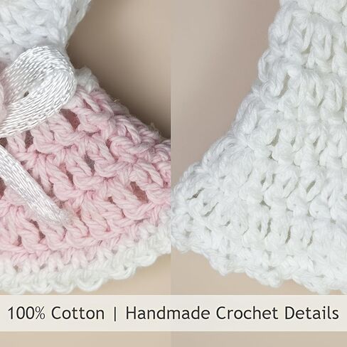 Mini Doll Clothes Skirt Set – 2 Crochet Dresses for 3 Inch Collectible Figures, Pink & White Cotton Outfits | Birthday Gift Set | Cute Clothing Accessories for Mini Dolls in Saudi Arabia