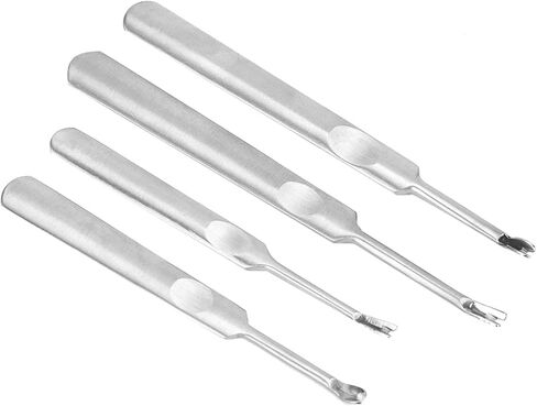 Stainless Steel Leather Carving Tool, 4 Pcs DIY U/V Type, Durable & Rust-Resistant, Perfect for Leather Edge Scraping with Blade on Same Shaft in Saudi Arabia