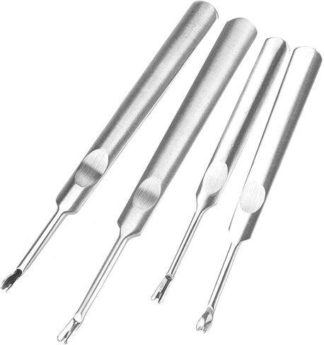 Stainless Steel Leather Carving Tool, 4 Pcs DIY U/V Type, Durable & Rust-Resistant, Perfect for Leather Edge Scraping with Blade on Same Shaft in Saudi Arabia
