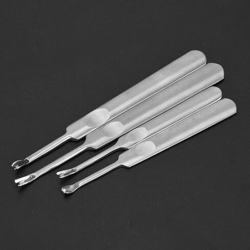 Stainless Steel Leather Carving Tool, 4 Pcs DIY U/V Type, Durable & Rust-Resistant, Perfect for Leather Edge Scraping with Blade on Same Shaft in Saudi Arabia