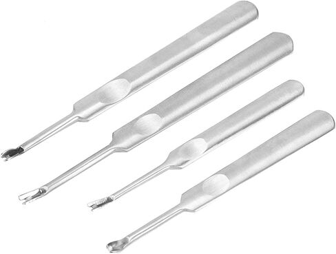 Stainless Steel Leather Carving Tool, 4 Pcs DIY U/V Type, Durable & Rust-Resistant, Perfect for Leather Edge Scraping with Blade on Same Shaft in Saudi Arabia