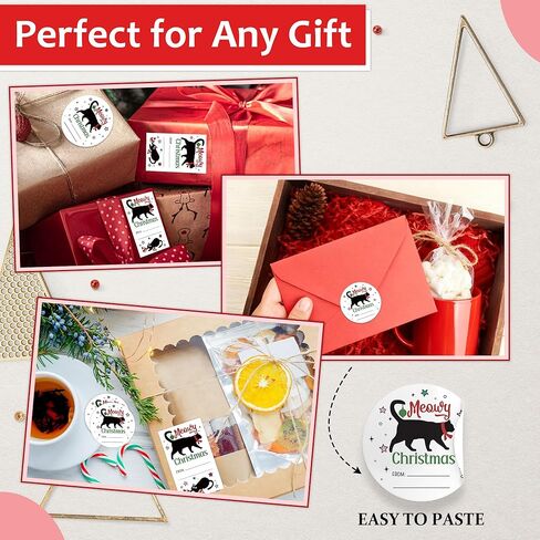 Christmas Dog Gift Tags Stickers, Holiday Labels for Present, 20 Round & 20 Rectangle Writable Self-Adhesive Name Tags, Fits Party Supplies Decor, Gift Wrapping, DIY Handcraft, Envelope Seals-A20 in Saudi Arabia